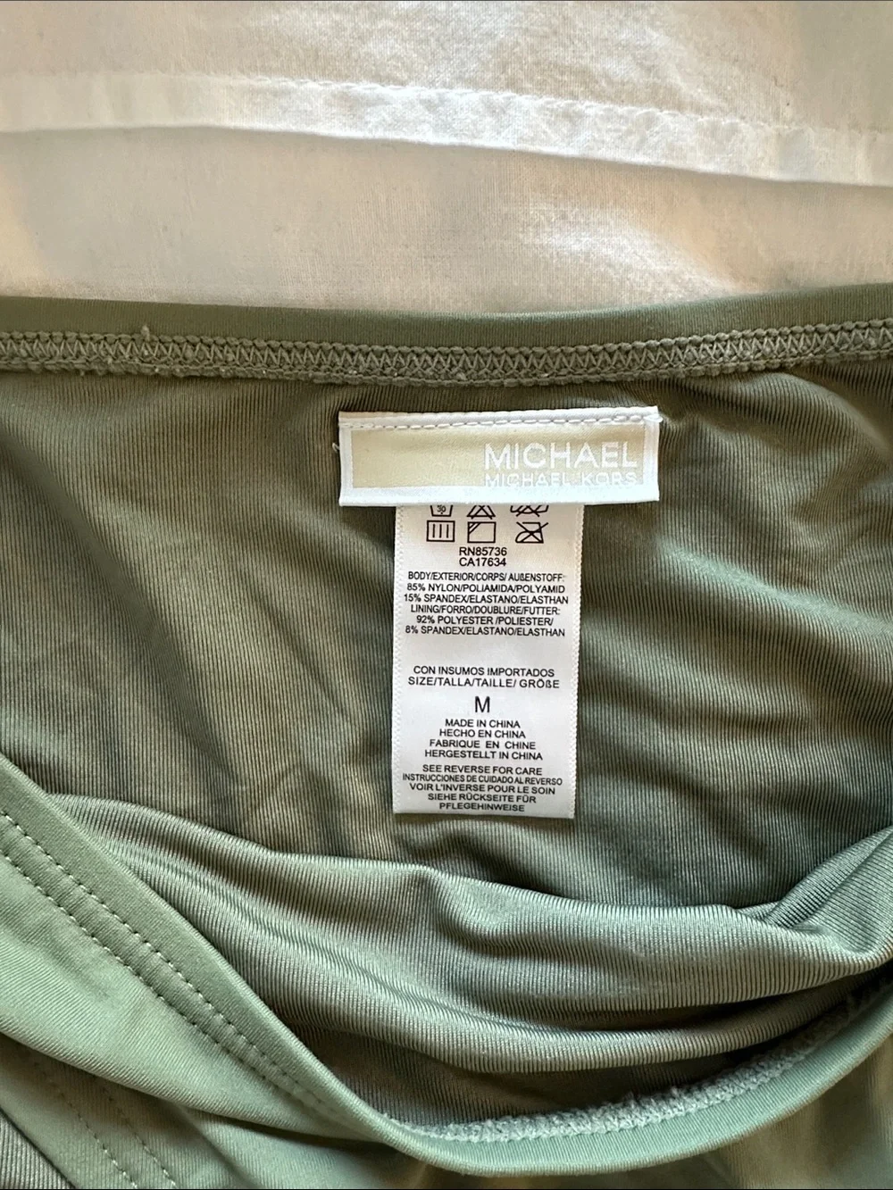 Michael Kors Olive Green Ruffle Bandeau Bikini Set - Women Swim size medium